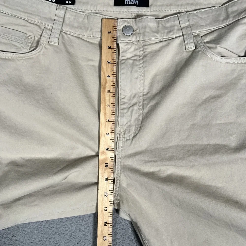 Mavi Shorts Mens 42 Stone Twill John 5 Pocket Chino Straight Fit Casual Logo NWT